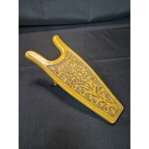 Vintage Boot Jack Acme Molded Resin Faux Tooled Western Floral Cowboy Rancher